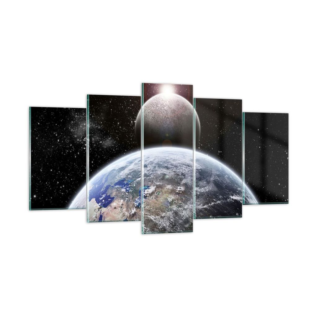 Bilder auf glas - Apokalypse Meteorit Sterne Planet - 160x85cm - Glasbilder - Wandbilder - Kunstdruck - Wanddekoration aus Glas - Glas Bilder - Wan...