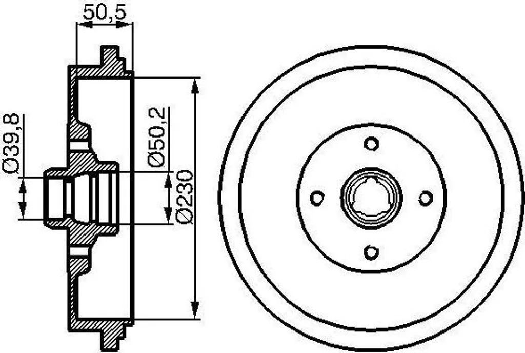 Tambour de frein arrière Bosch compatible avec Volkswagen Passat 35I