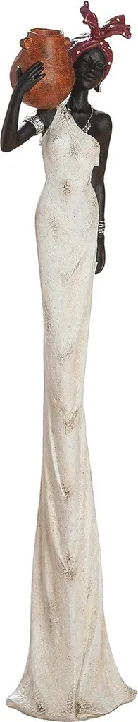 Grande Sculpture Décorative Femme Africaine Tortuga en résine de 78 cm