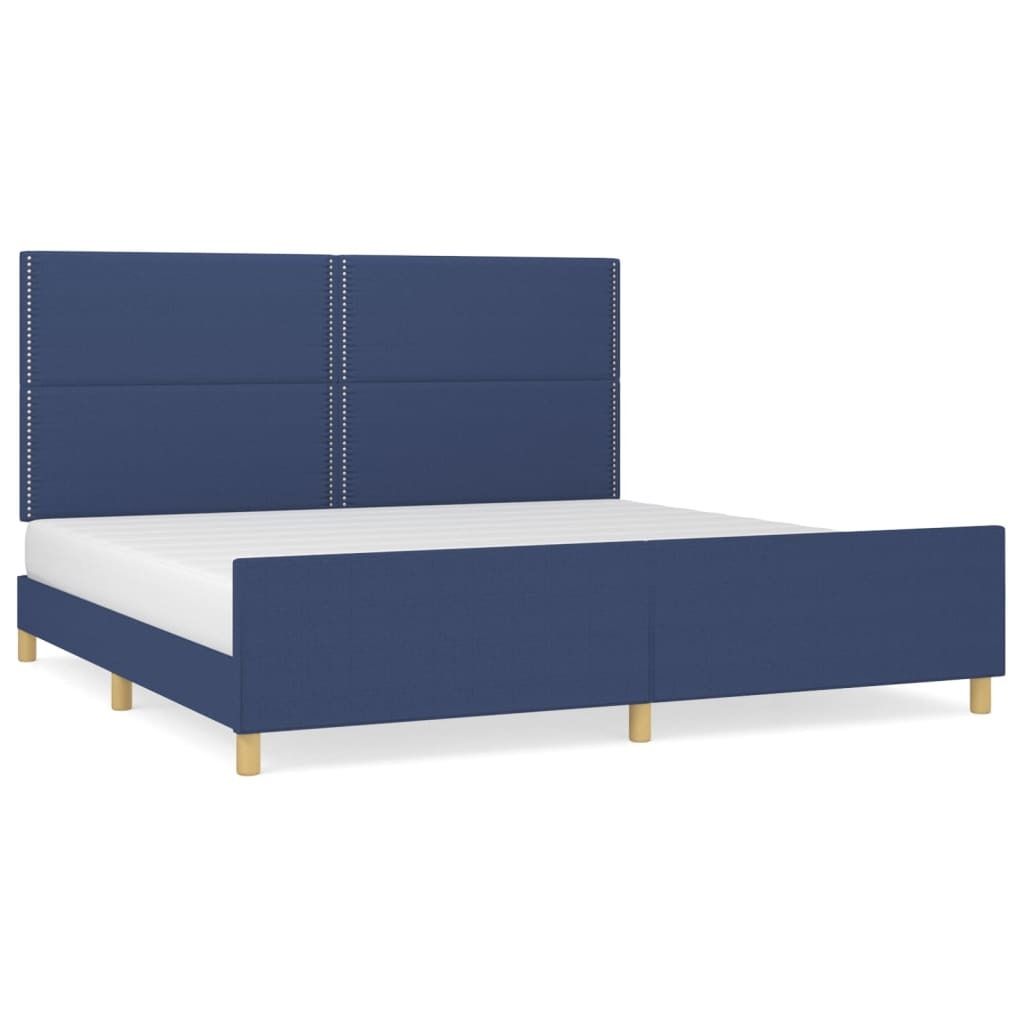 vidaXL Bettgestell ohne Matratze Blau 200x200 cm Stoff