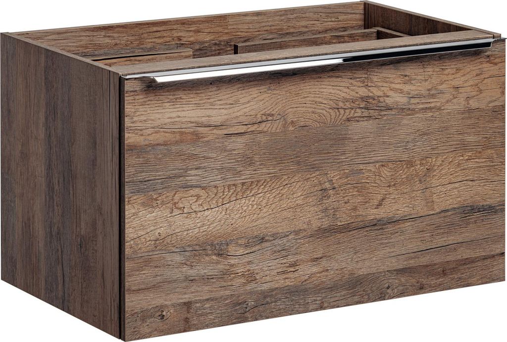 Badezimmerschrank Für Waschbecken 80 Cm Eiche Vintage Mit 2 Schubladen
