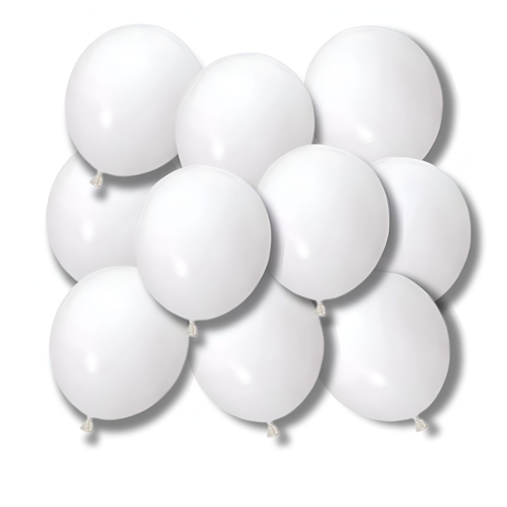 Weiße Matte Luftballons 10 Stück 27 cm Latex Ballons für Helium Partyballons für Geburtstag Kommunion, Baby Shower, Taufe, Hochzeit Weiße Deko...