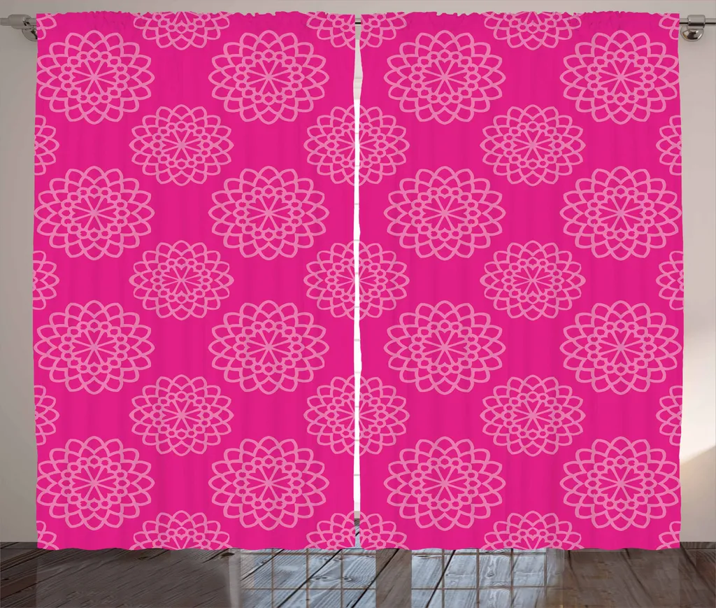 Tenda Rustica Rosa Shocking ABAKUHAUS 280x175 cm | Arredo Camera Boho