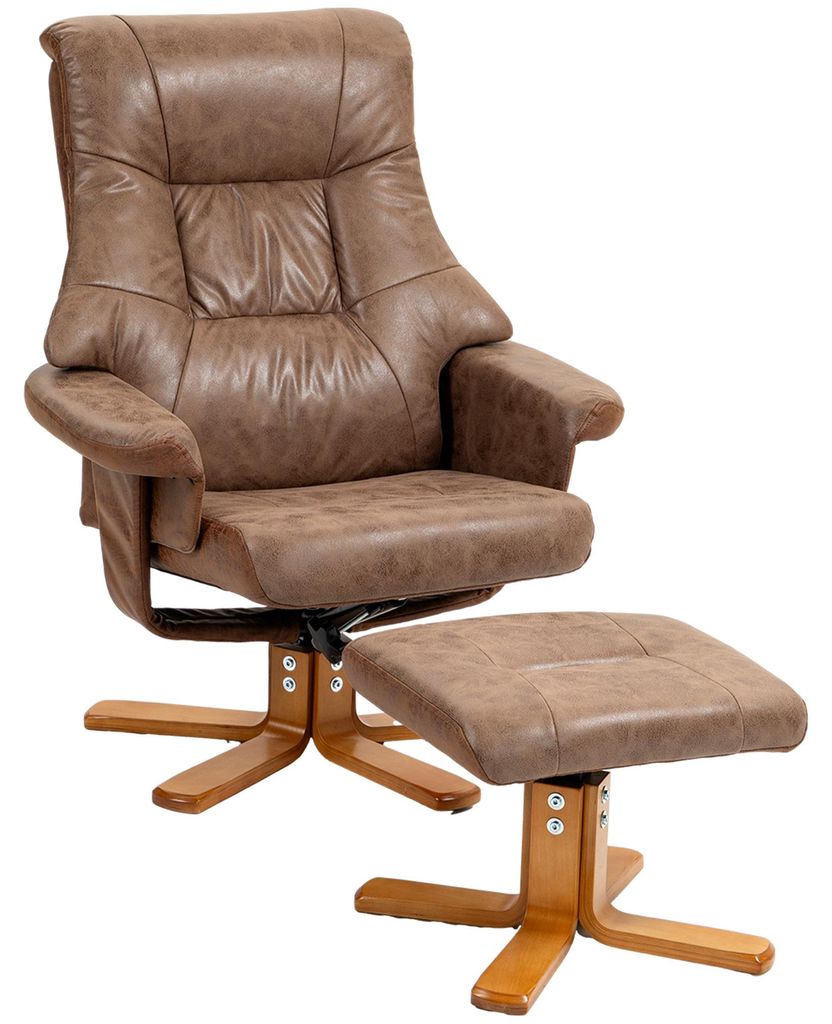 HOMCOM Relaxsessel mit Hocker, Fernsehsessel, Polstersessel Produktbild 