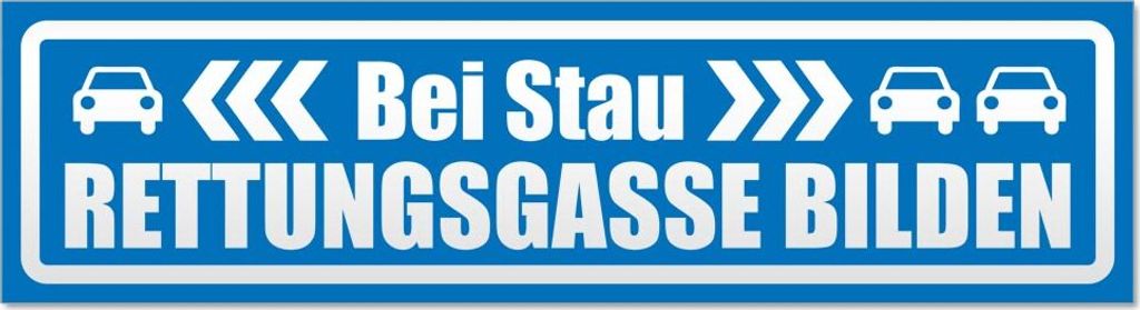 bei Stau Rettungsgasse bilden invertiert Magnetschild Schild magnetisch