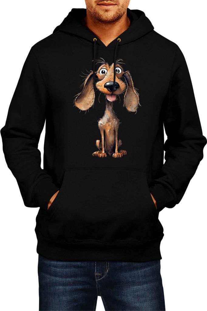 Herren Kapuzenpullover Funny Dogs Breeds Dachshund Dog Breed 010, Man 2XL / Schwarz