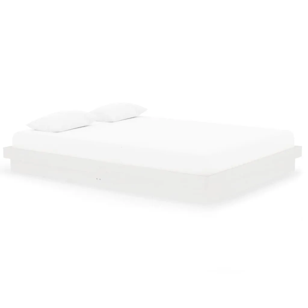 Lit 150x200 cm blanc en bois massif durable avec tête de lit incluse