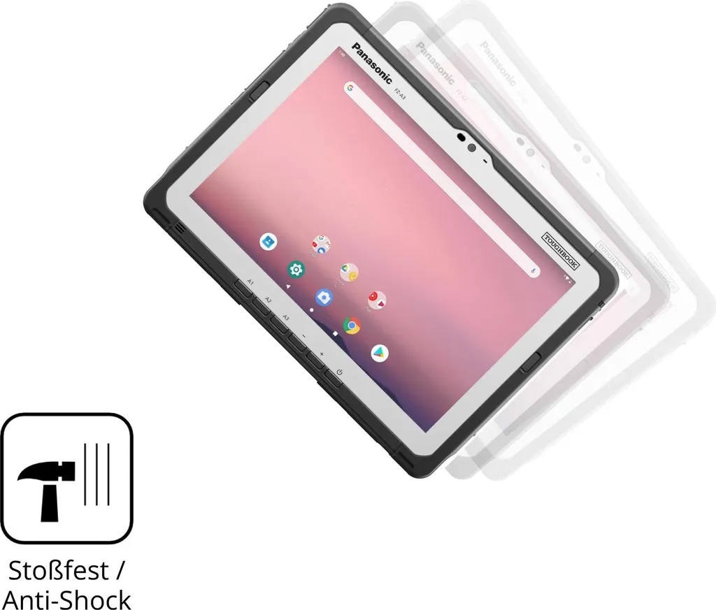 Pellicola In Vetro Opaco Antiriflesso BROTECT AirGlass Per Panasonic Toughbook FZ-A3, Durezza 9H, 3 Pezzi, Sottile E Leggera, Made In Germany