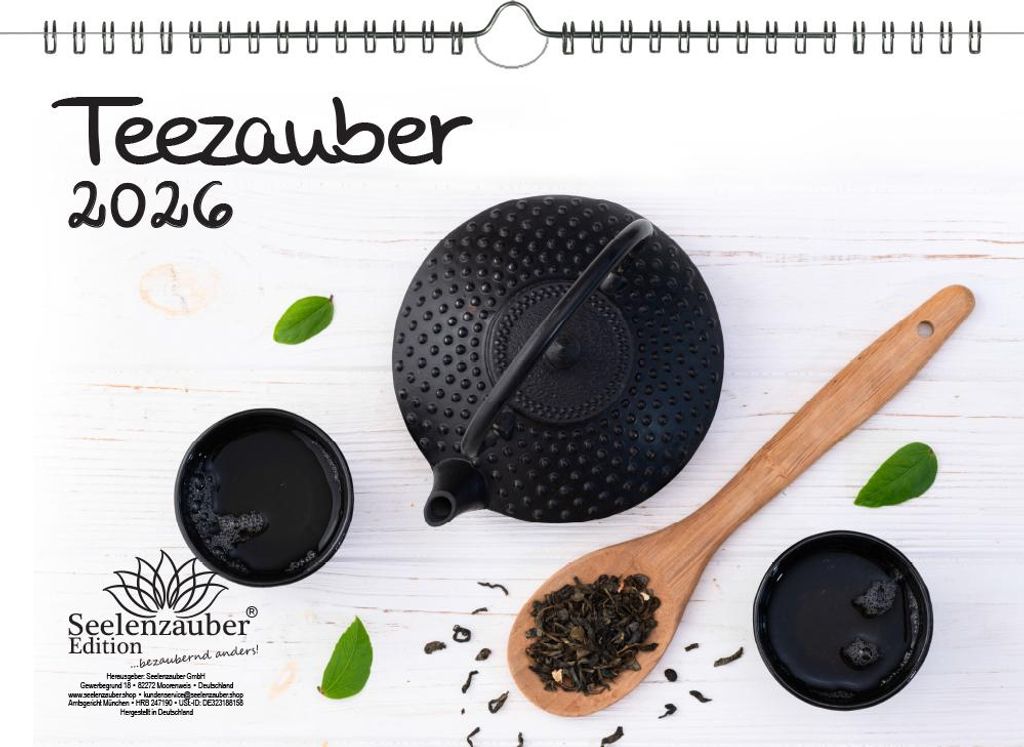Teezauber DIN A4 Kalender für 2026 Tee - Seelenzauber