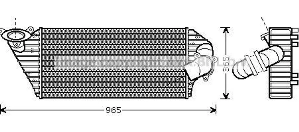 Intercooler Air de Suralimentation AVA RT4298 compatible Renault Espace