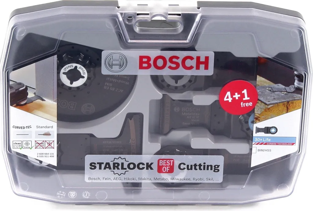 Bosch 2608664131 Starlock Set 5 Lame Multitool Professionale Taglio Legno Metallo - 5
