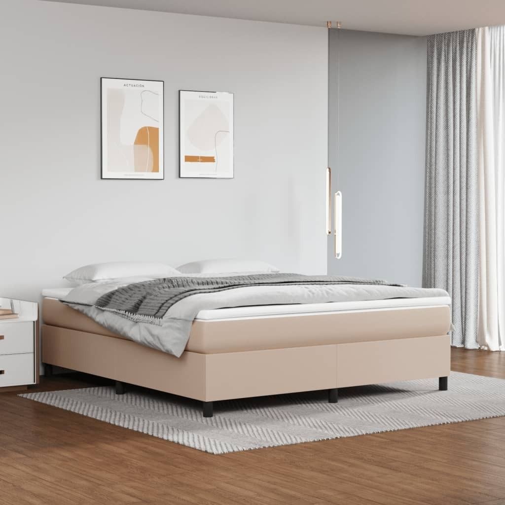 The Living Store Boxspringbett Matratze Cappuccino-Braun 160x200 cm Kunstleder