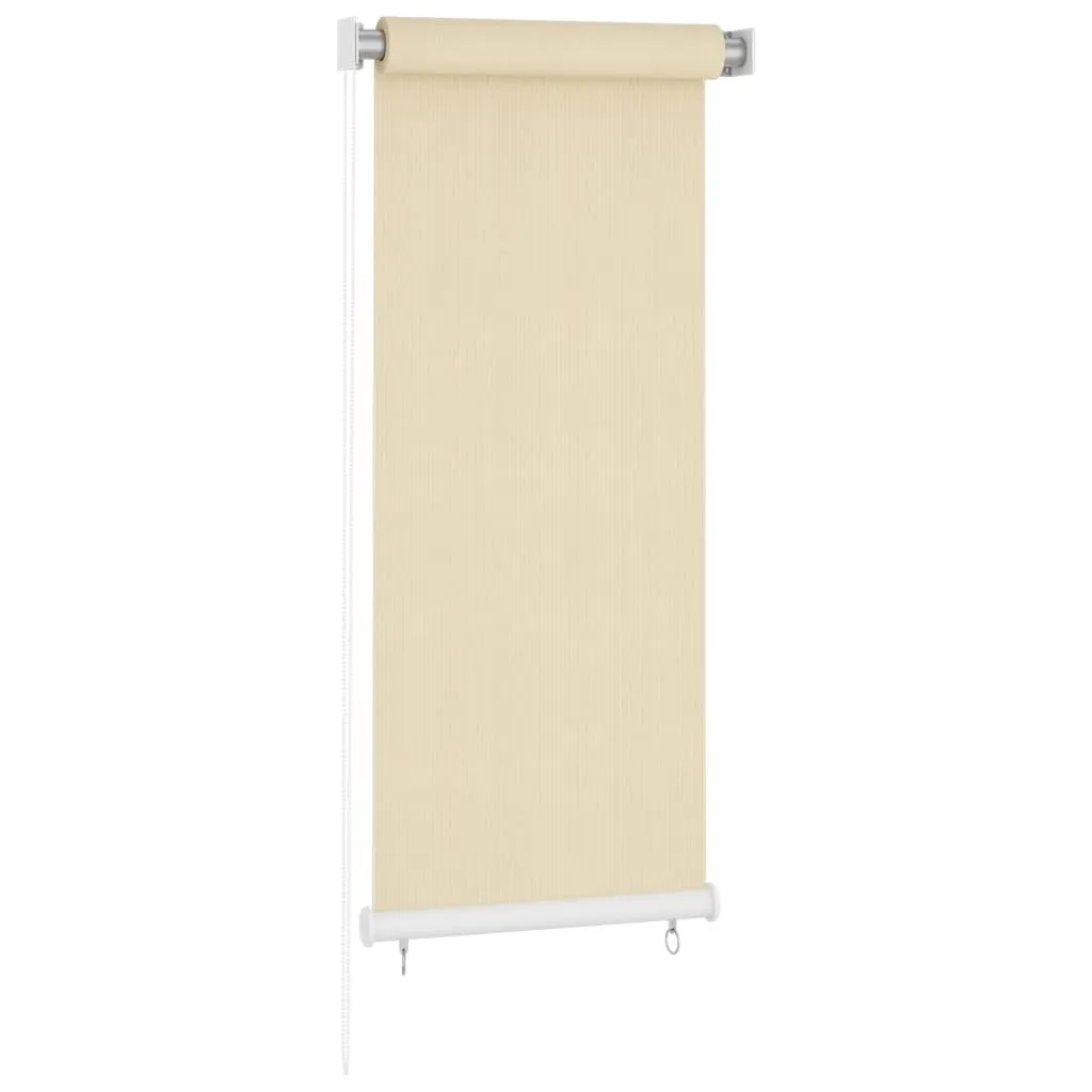 Store vertical extérieur enrouleur crème 60x140 cm brise-vue PEHD