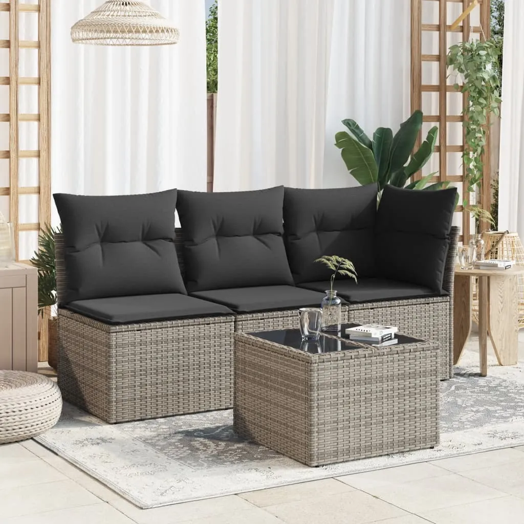 Tavolo Basso da Giardino 55x55 Poly Rattan - Eleganza Vetro Grigio - 3