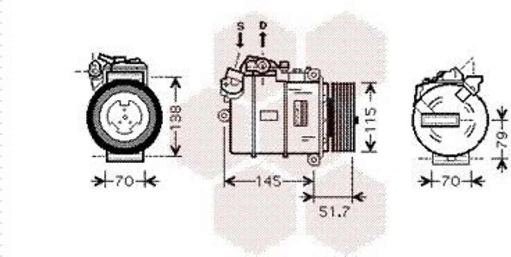 Compresseur de clim pour BMW E60 E61 : Pièce VAN WEZEL 0600K329 premium