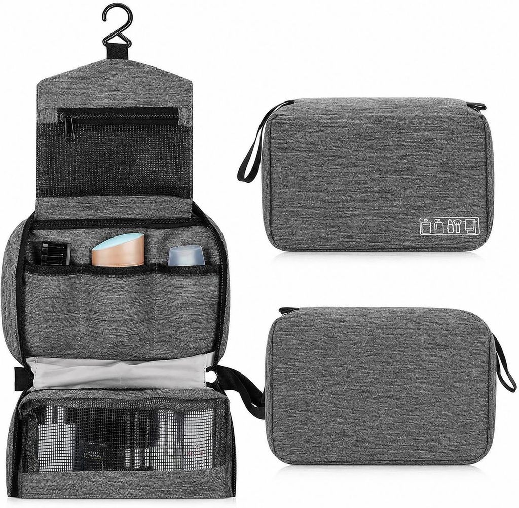 Reise Kulturtasche zum Aufhängen, A0157, Hellgrau Produktbild 