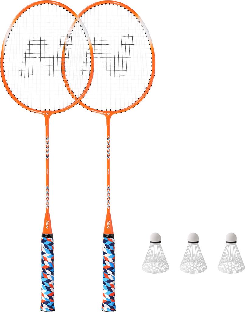 Nrz2051 Aluminium / Badminton-Set 2 Schläger + 3 Shuttles + Nils-Abdeckung