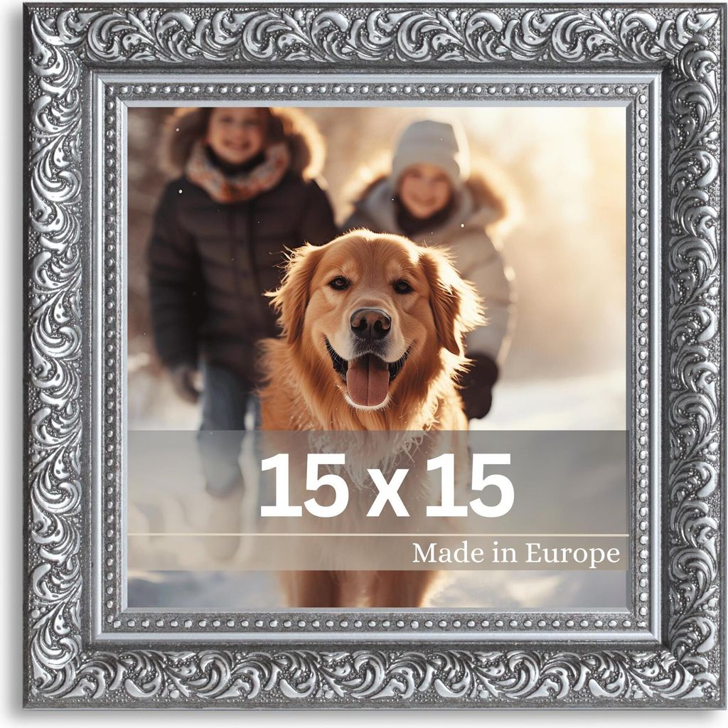 Bilderrahmen "Rubens" - Farbe: Schwarz Silber - Größe: 15 x 15 cm