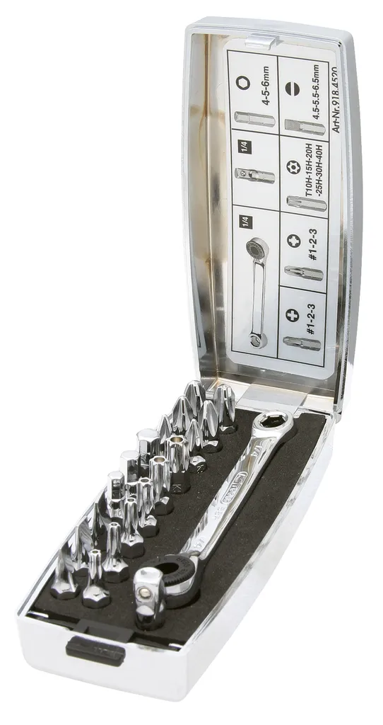 Jeu d'embouts 1/4 en acier CHROME+ KS Tools 918.4520 ultra résistant