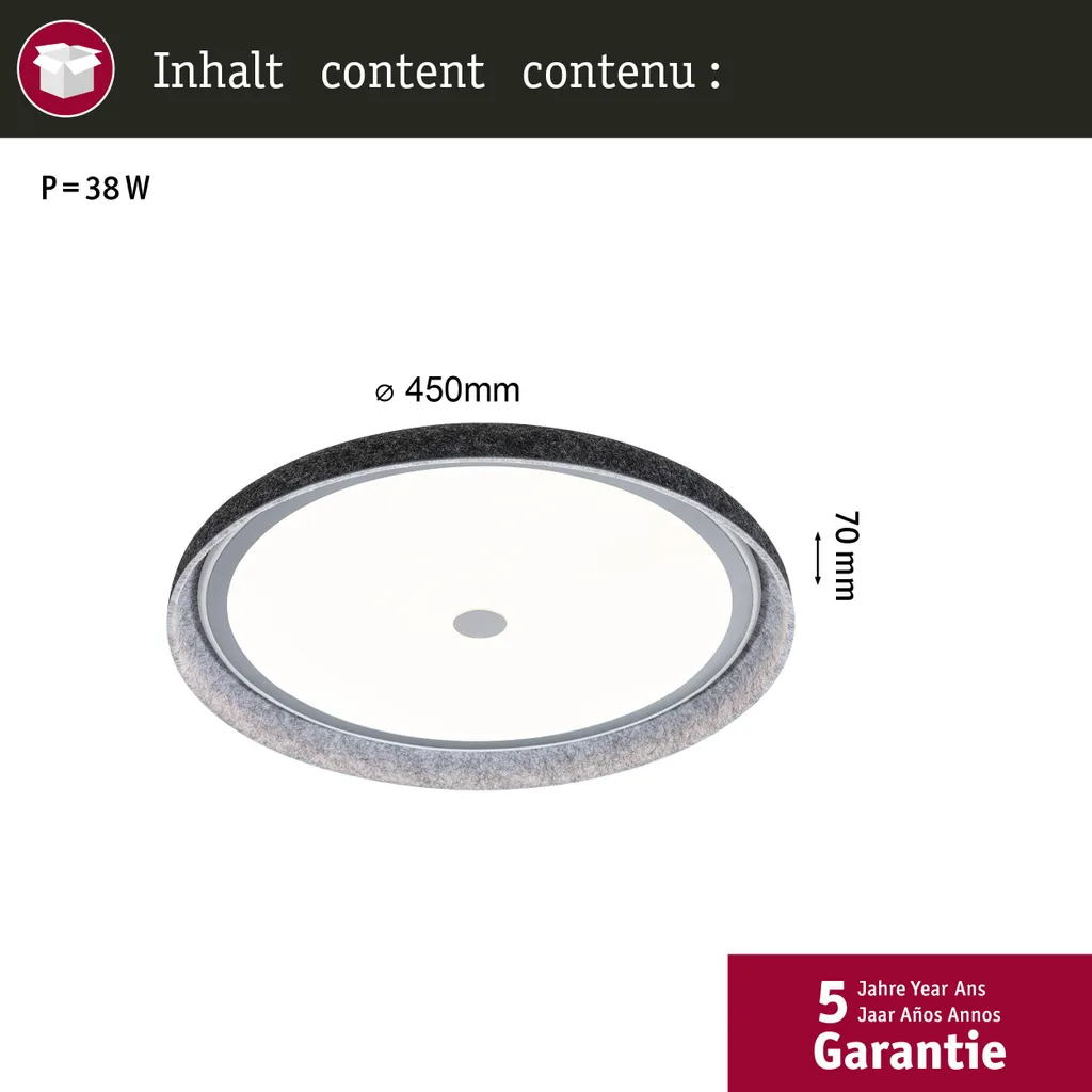 Plafonnier LED Zarina Paulmann : Solution Éclairage Puissant pour Plafond Bas