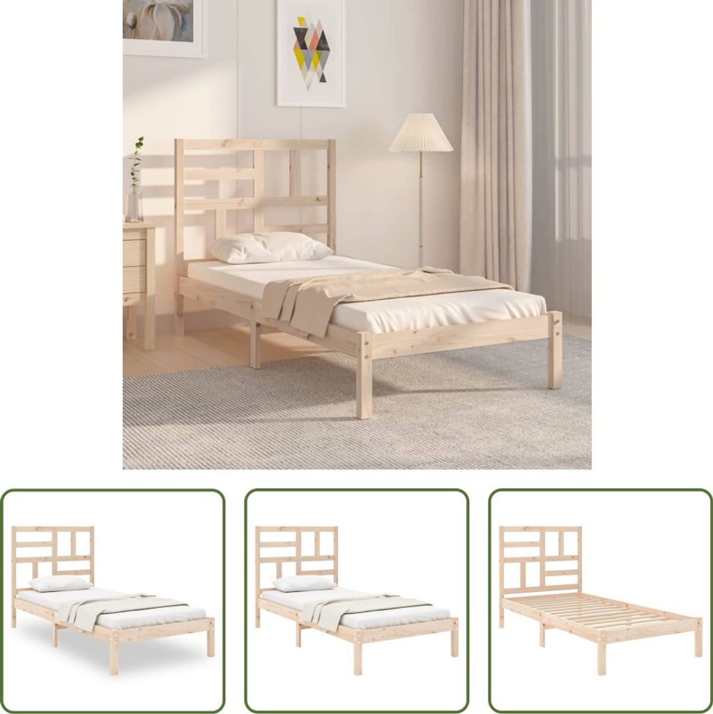 The Living Store Massivholzbett 75x190 cm