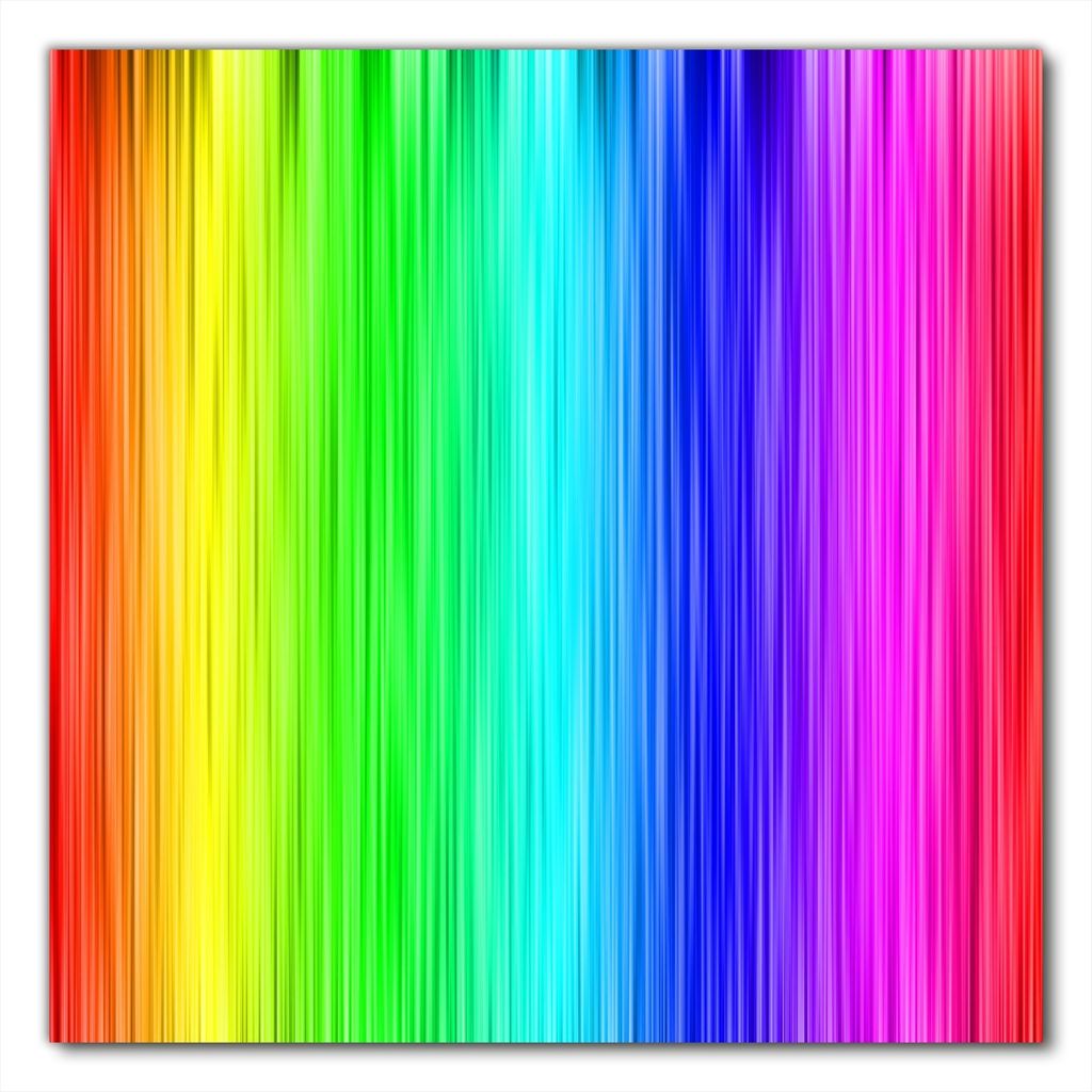 Wallario selbstklebende Möbelfolie/ Tischdecke für Innen und Außen, Größe: 50 x 50 cm - Regenbogenmuster - Farben rot, gelb, grün, blau, pink...