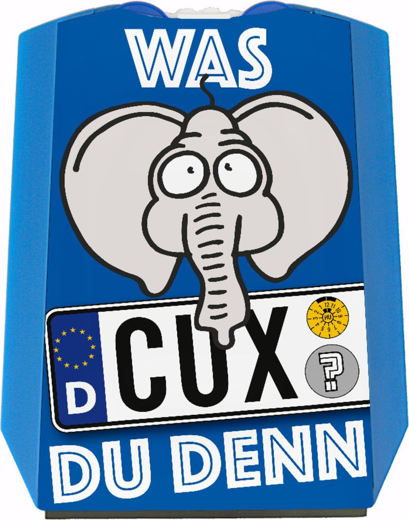 Was CUX-DU denn Parkscheibe mit lustigem Elefant und 2 Einkaufswagenchips