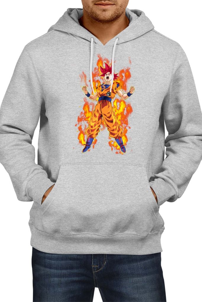 Herren Kapuzenpullover Japan Anime Manga Comics Dragon Anime Manga Ball Z 06, Man S / Grau