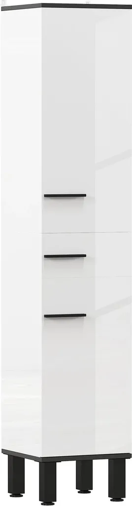 Armoire de salle de bains blanche avec 1 tiroir et 2 portes réglables