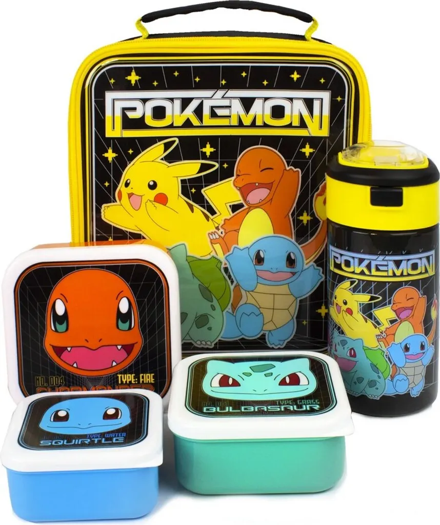 Pokémon Set Pranzo 5 Pezzi: Borsa Termica e Borraccia per Scuola