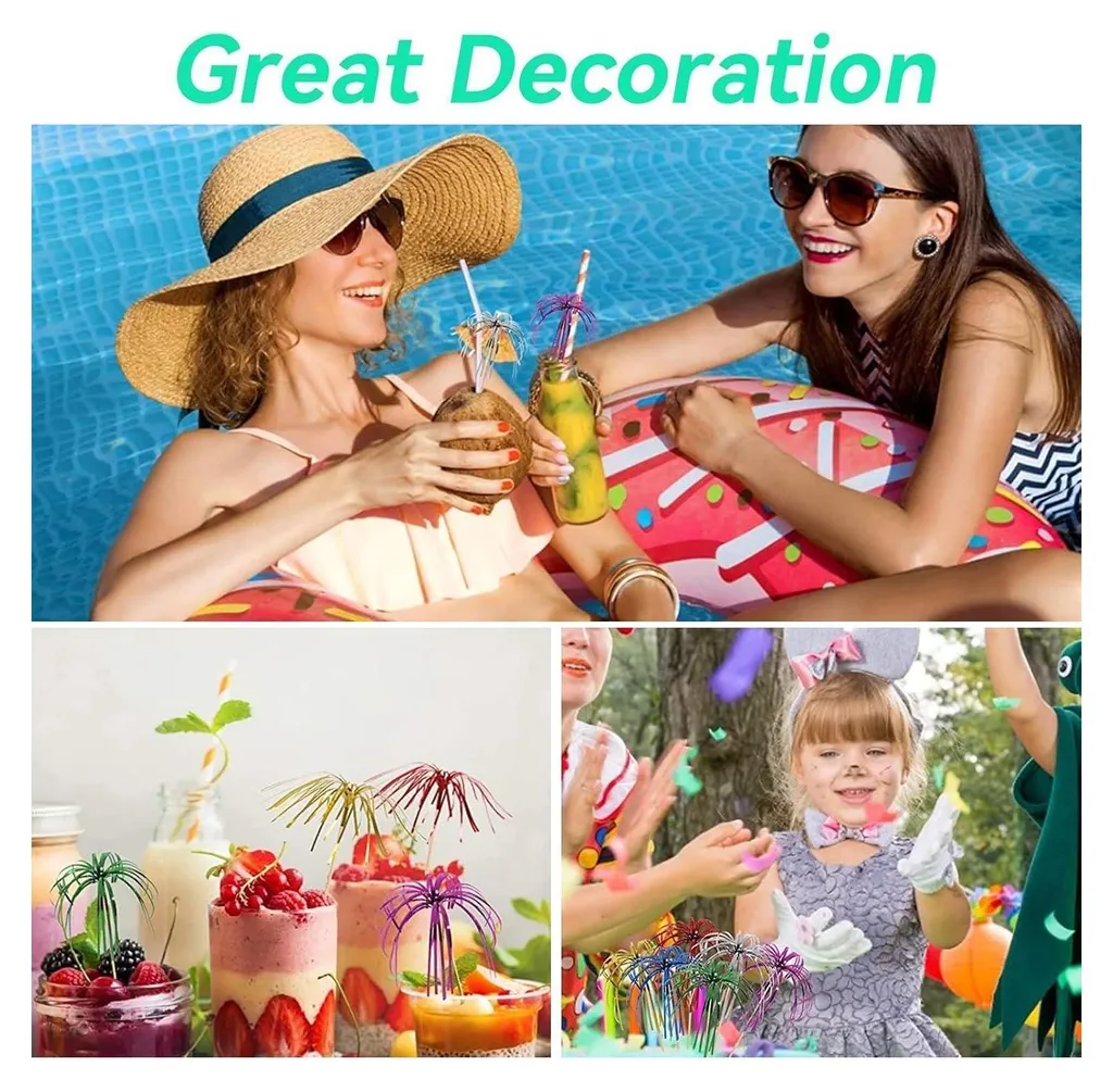 Décoration de Table pour Soirée Tropicale - Kit Cocktail 140 Accessoires