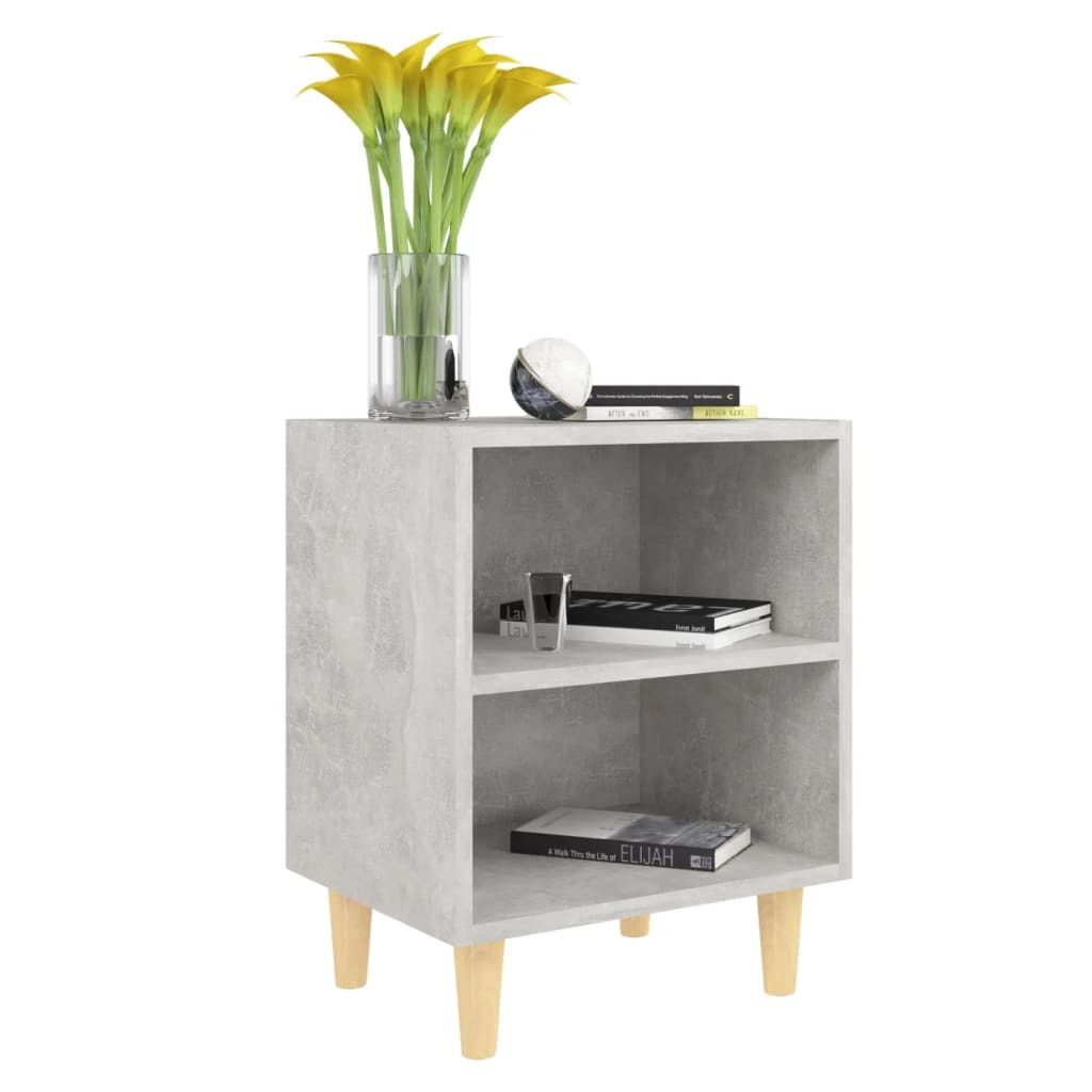 " "Nachttisch Elegantes Design - Beistelltisch - Nachtschrank - mit Massivholz-Beinen Betongrau 40x30x50 cm NeuMöbel 8995989