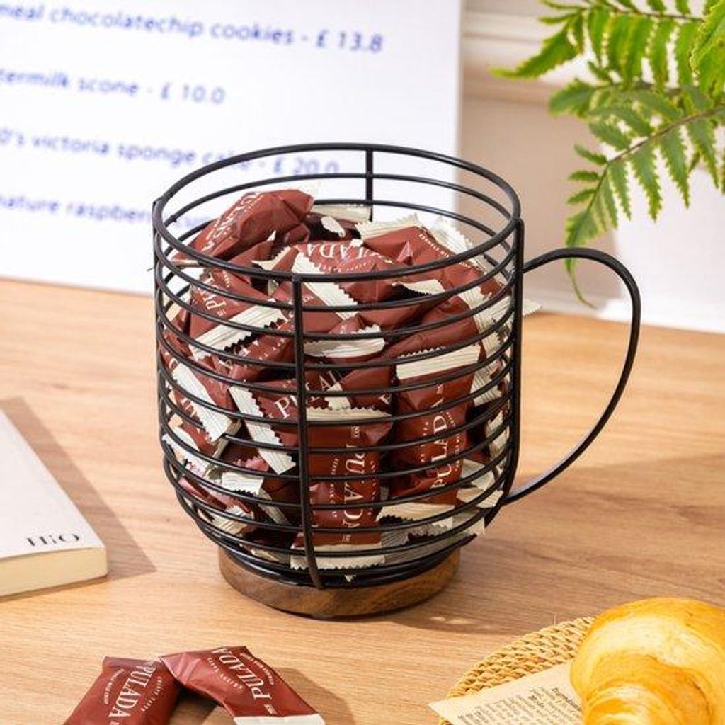 Kaffeebecherhalter für Arbeitsblatt – K-Cup Halter für Arbeitsblatt – Kaffeebohnen Organizer – Barzubehör – Große Kapazität schwarzer ...