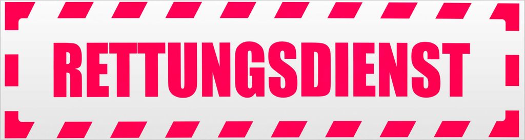 Kiwistar Rettungsdienst gestreift Magnetschild Schild magnetisch - 60cm Neonpink - Magnetfolie für Auto PKW Kfz