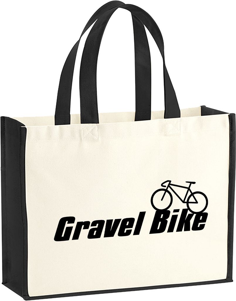 Huuraa Jutetasche Gravel Bike Fahrrad 21 Liter Black Jute und Baumwolle Einkaufstasche Geschenkidee