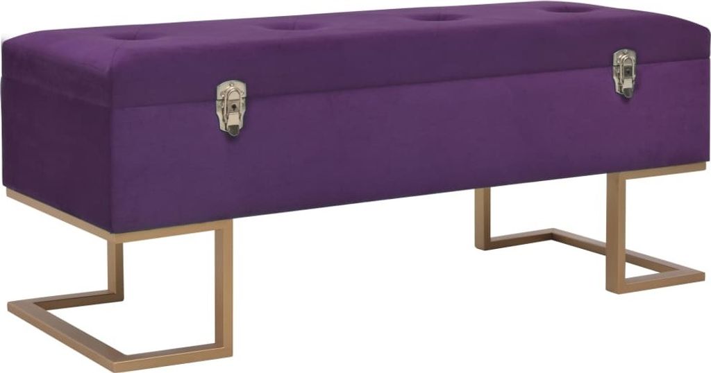 Bank mit Staufach 105 cm Lila Samt , Sitzbänke Design 2024
