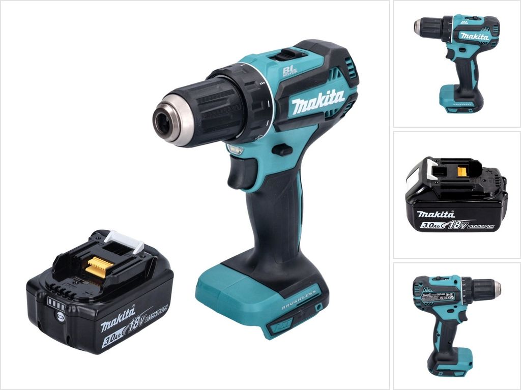 Makita DDF 485 F1 Akku Bohrschrauber 18 V 50 Nm Brushless + 1x Akku 3,0 Ah - ohne Ladegerät