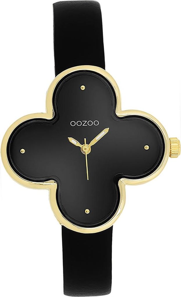 Oozoo Leder Damen Uhr Analog Quarzuhr Armband schwarz Timepieces D2UOC11524