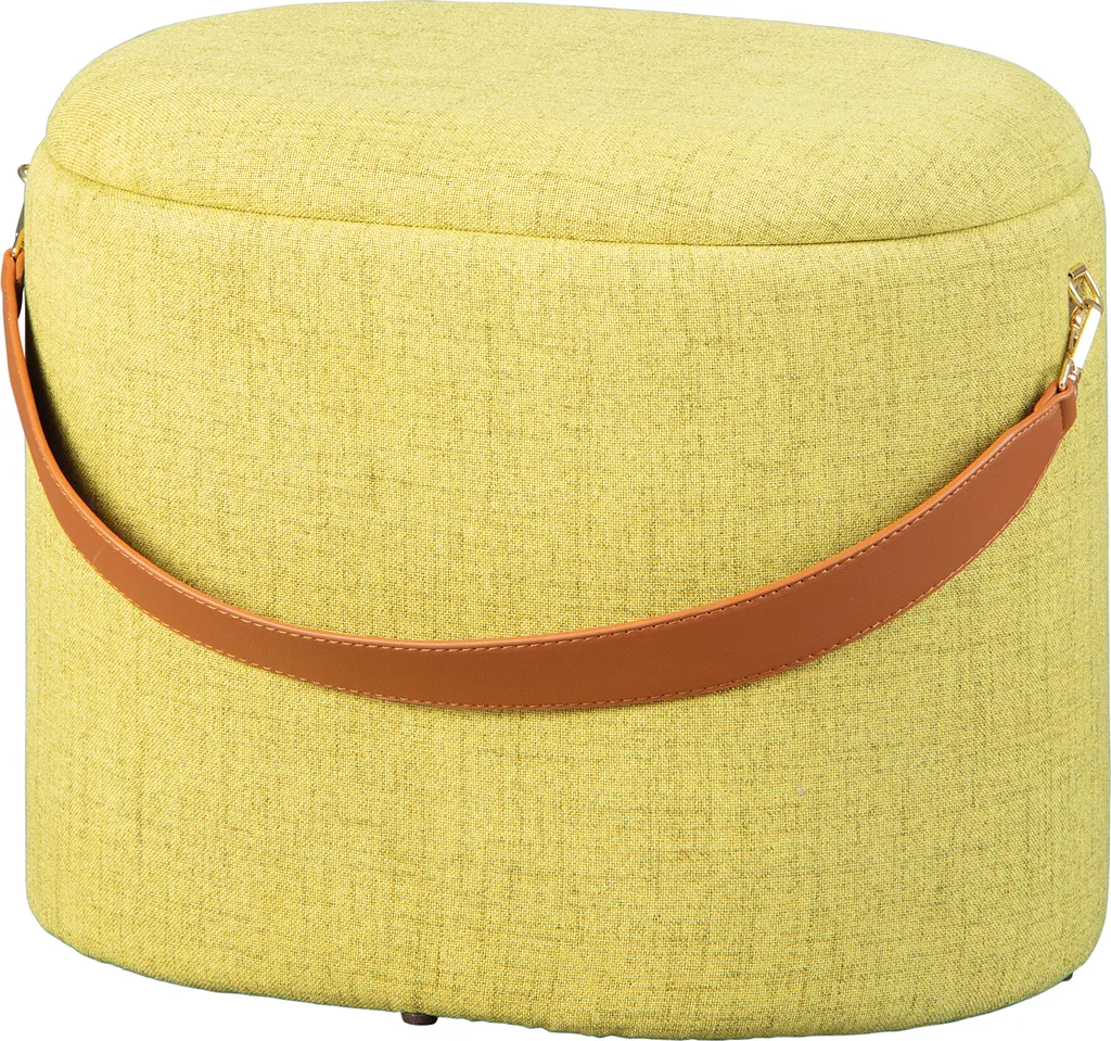 Pouf Contenitore Dirax Giallo-Verde: Sgabello Multiuso Moderno