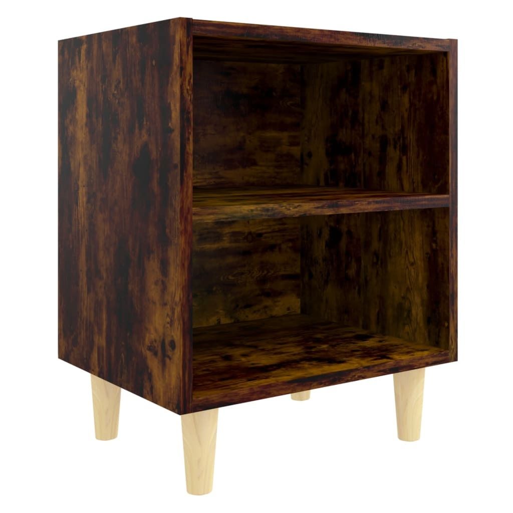 "SALE 2026"Nachtschrank - Nachttisch - Beistelltisch für Schlafzimmer - mit Massivholz-Beinen Räuchereiche 40x30x50 cm - Nachttische & -schränke...