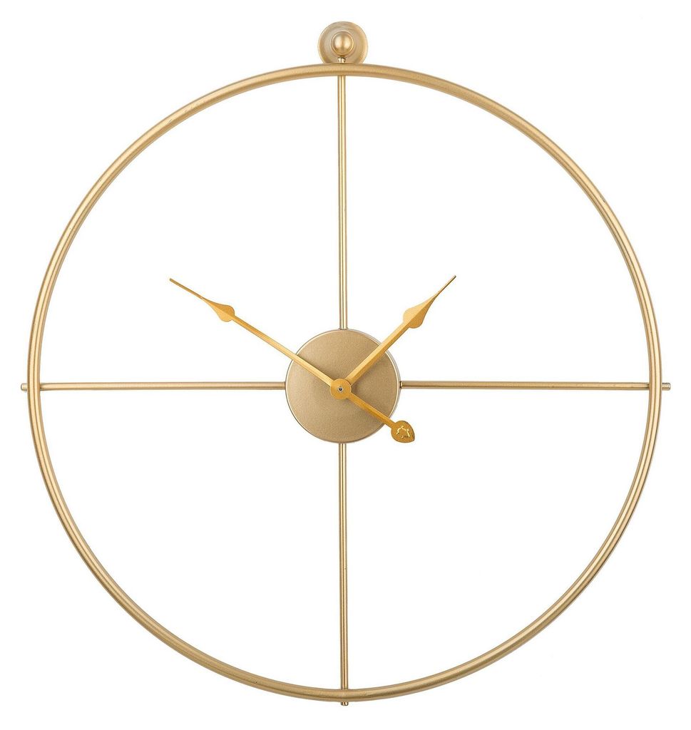 BELIANI Wanduhr Gold ø 50 cm im Metallic Look Rund Produktbild 