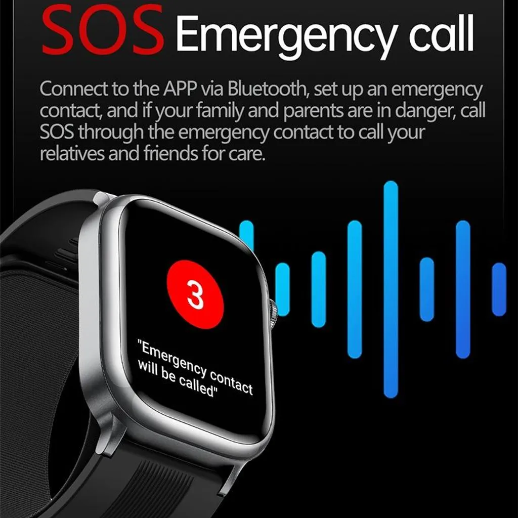 Montre Connectée Santé avec Mesure de Tension et ECG Écran AMOLED Noir - 15
