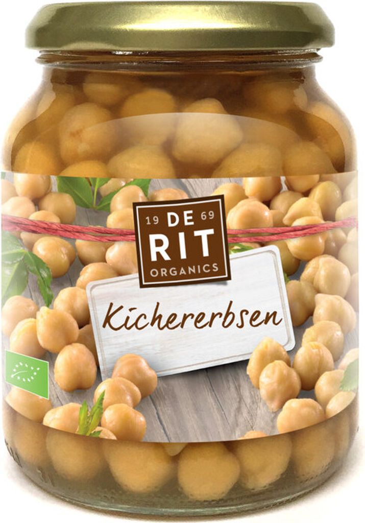 De Rit Kichererbsen, 360 g, Kichererbsen, Wasser, Meersalz, 127 kcal, 532 kJ, 2,7 g, 0,3 g