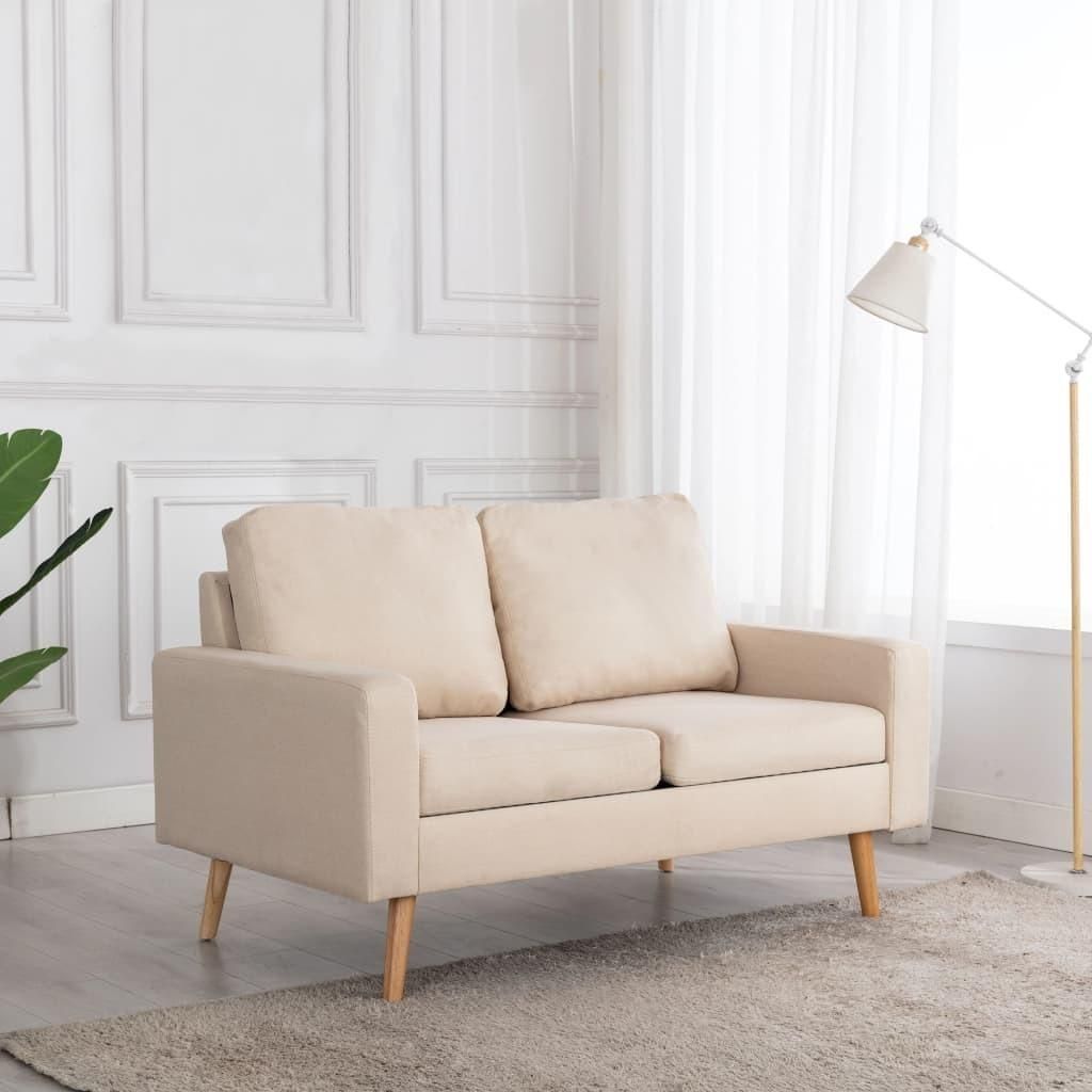 ZMH 2-Sitzer-Sofa Creme Stoff