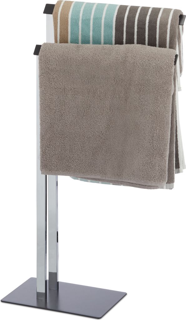 Relaxdays Handtuchständer zweiarmig, Freistehender Produktbild 