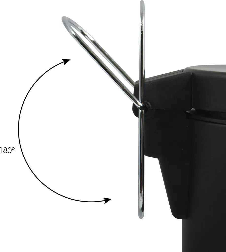 Poubelle de cuisine 20 litres avec pédale silencieuse - Métal Noir MSV