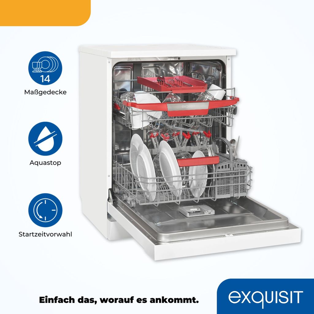 Exquisit Geschirrspüler GSP9614-030B weiss | Spülmaschine Produktbild 3