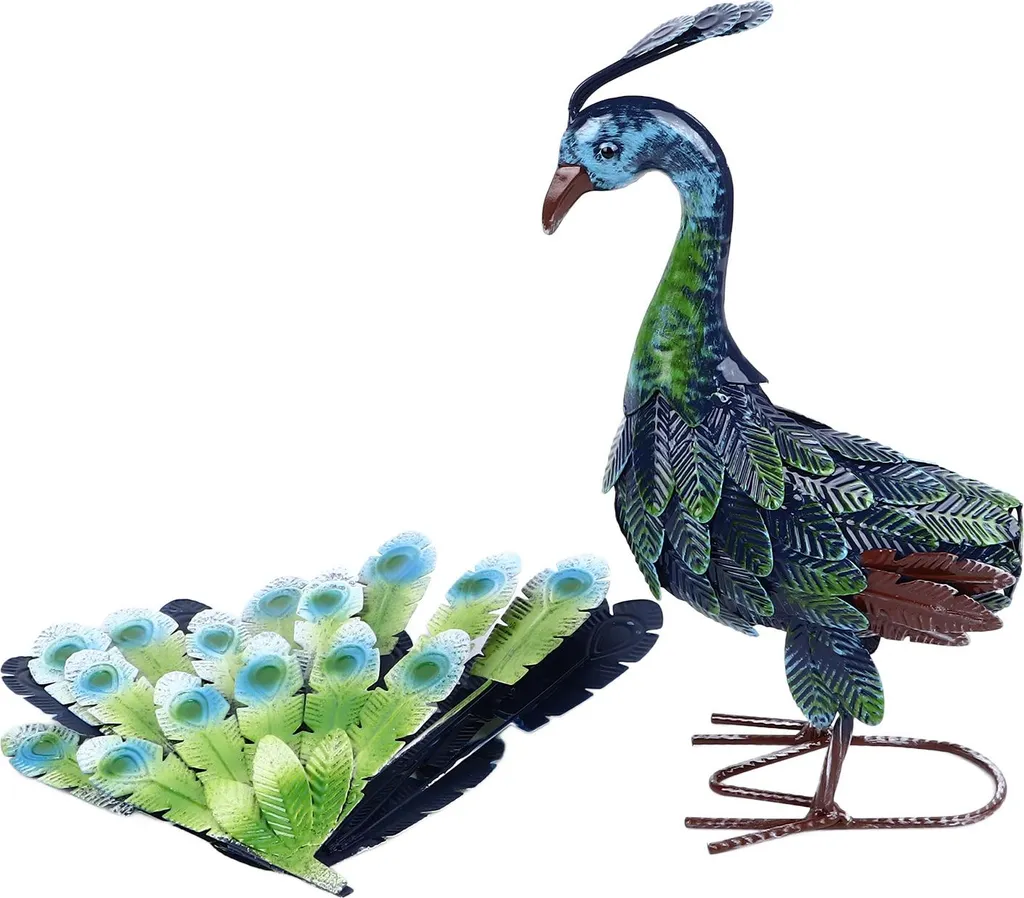 Décoration de jardin paon en métal pour embellir vos espaces verts