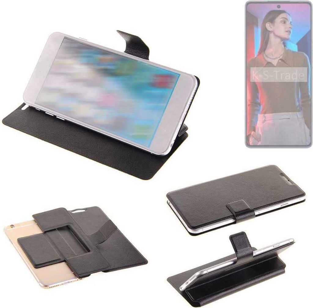 K-S-Trade Schutzhülle kompatibel mit Tecno Camon 20 Pro Schutzhülle Flip Cover Klapphülle Wallet Case Slim Handyhülle bookstyle schwarz