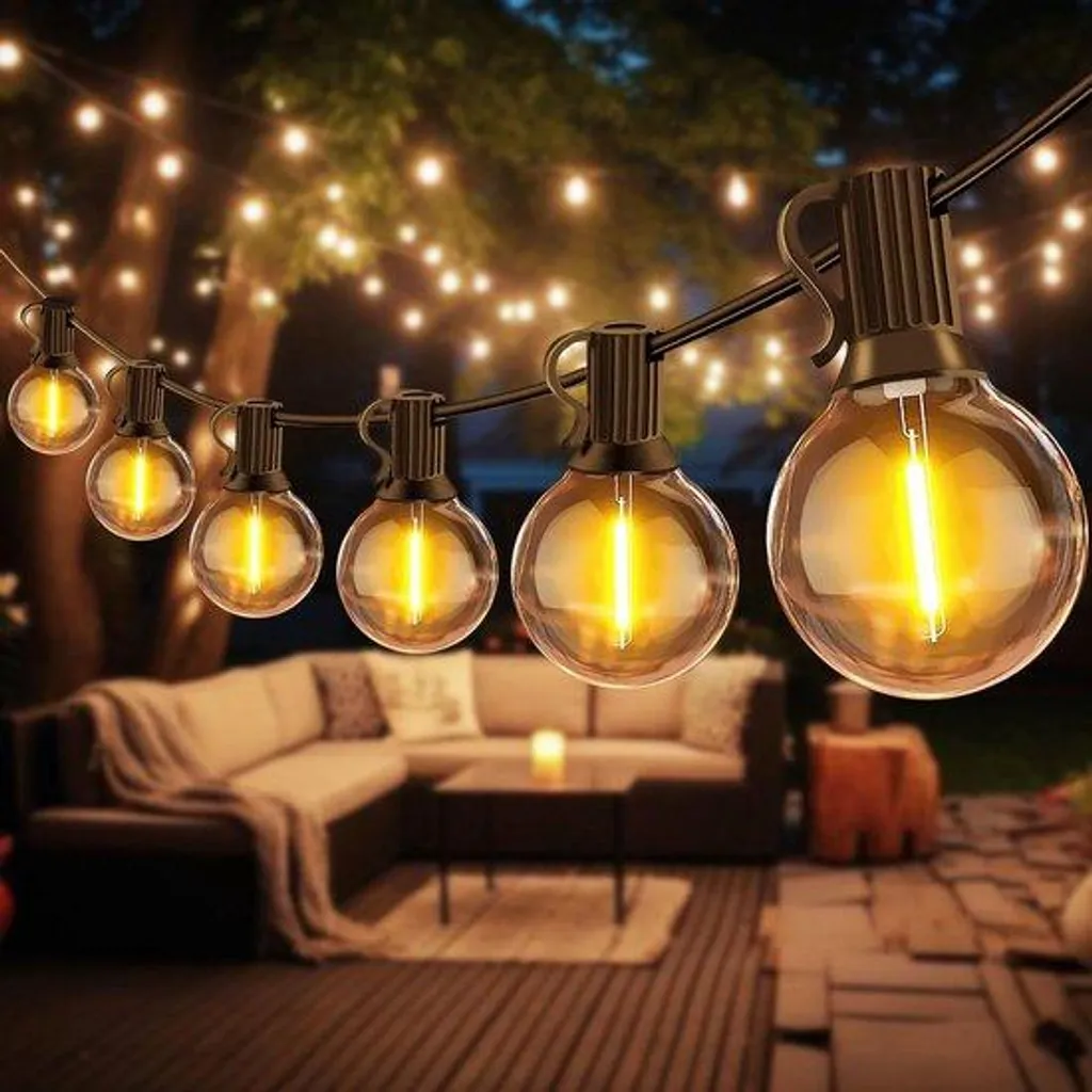 Guirlande lumineuse LED extérieur 15m blanc chaud IP65 étanche pour jardin